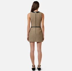 Elisabetta Franchi Miniabito In Rafia Jaquard Con Bottoni Gemello^ Abiti