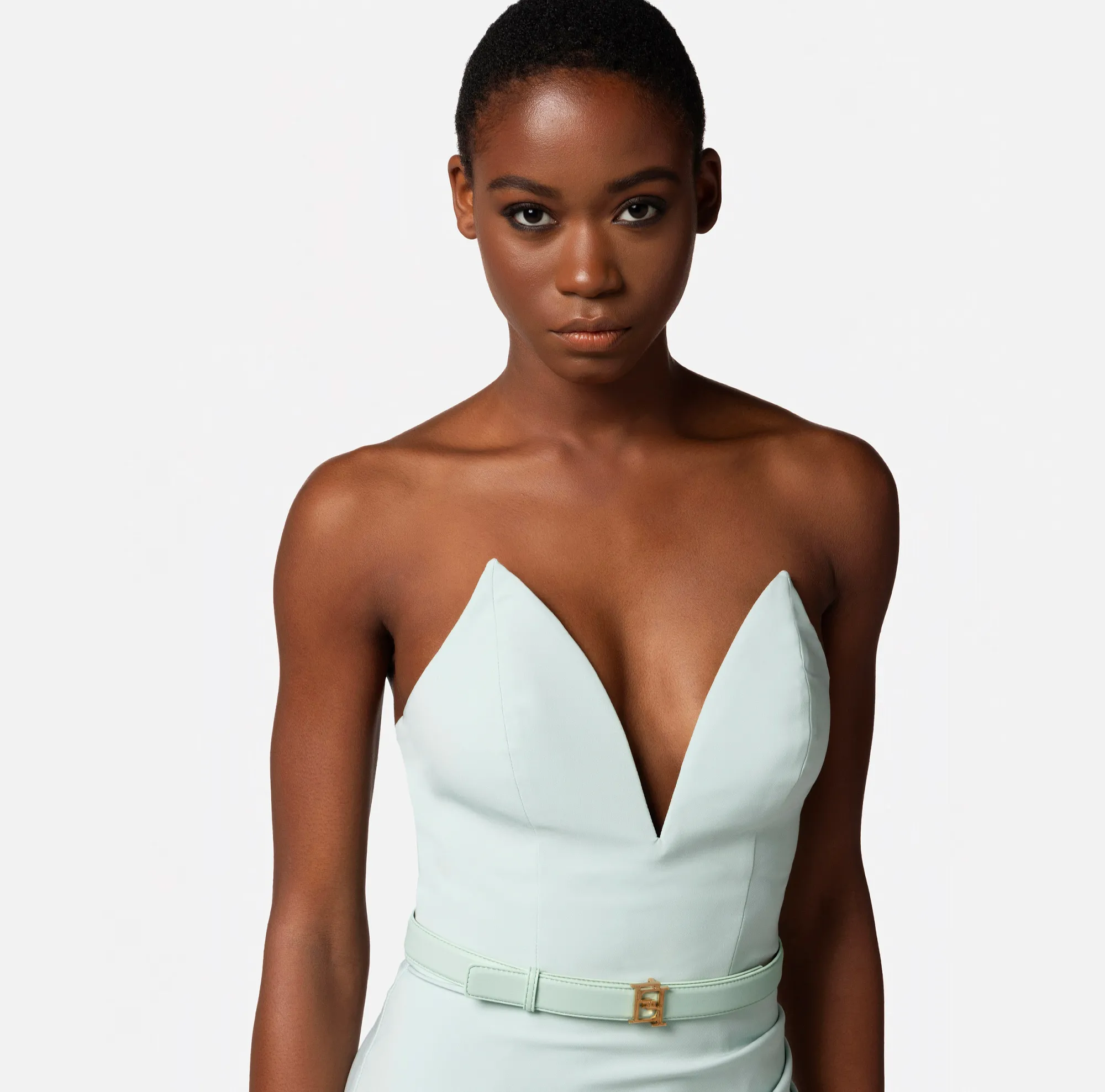 Elisabetta Franchi Miniabito In Tessuto Tecnico Con Corpetto A Bustier^ Abiti