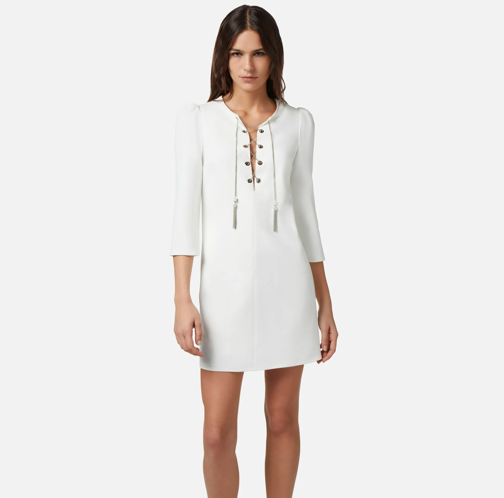 Elisabetta Franchi Miniabito In Tessuto Tecnico Con Allacciatura Criss Cross^ Abiti