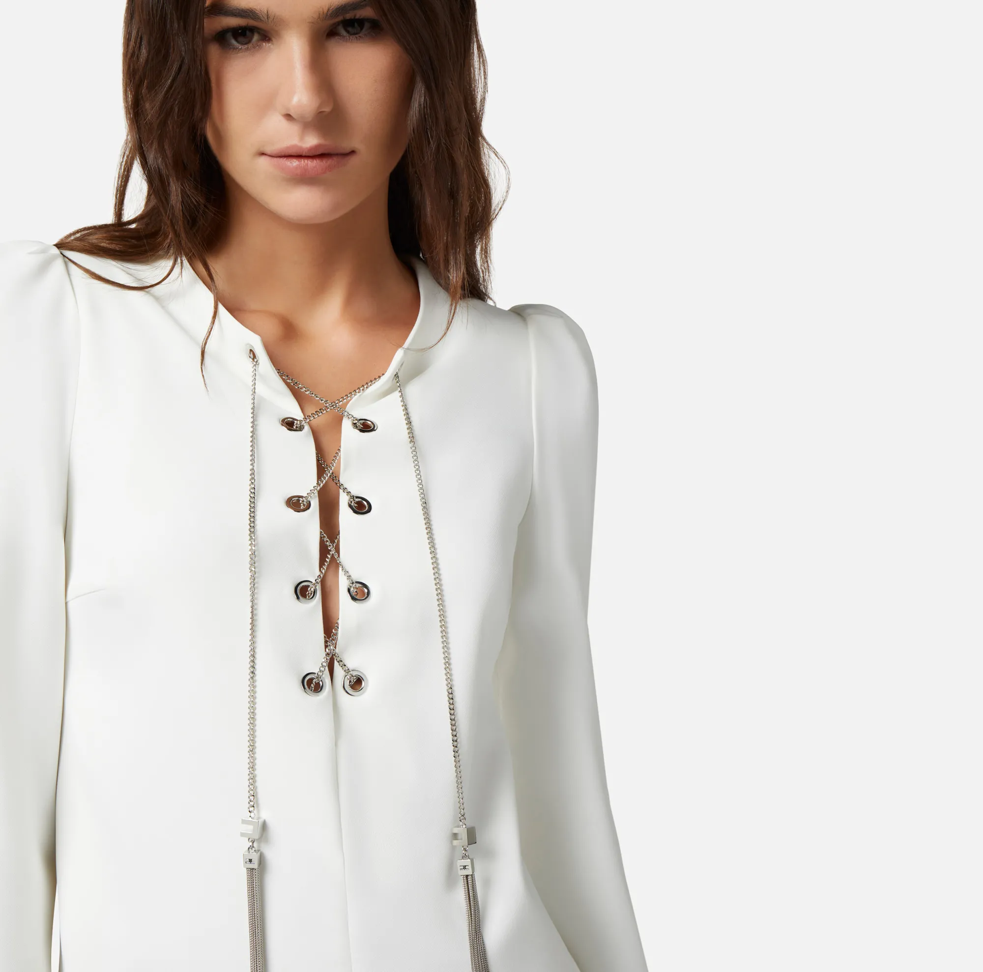 Elisabetta Franchi Miniabito In Tessuto Tecnico Con Allacciatura Criss Cross^ Abiti