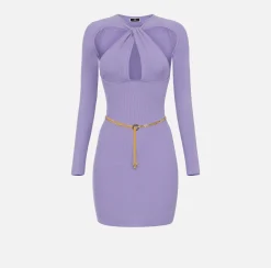Elisabetta Franchi Miniabito In Viscosa A Costine Con Scollo A Twist^ Abiti