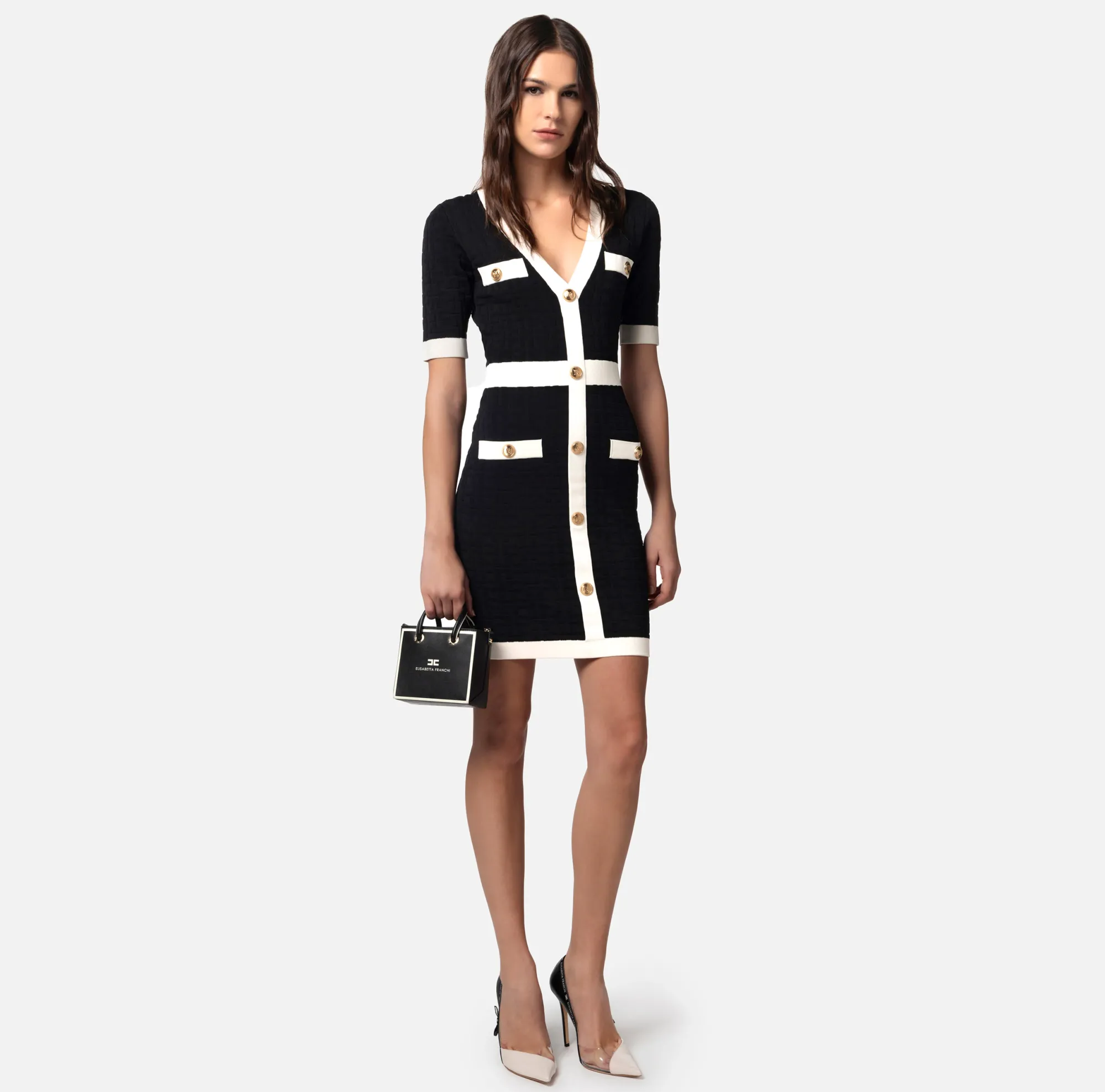 Elisabetta Franchi Miniabito In Viscosa Embossed^ Abiti