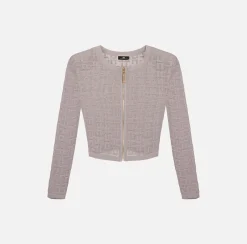 Elisabetta Franchi Mini Cardigan In Viscosa Punto Traforato^ Maglieria E Felpe