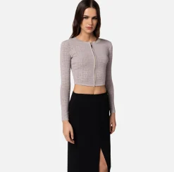 Elisabetta Franchi Mini Cardigan In Viscosa Punto Traforato^ Maglieria E Felpe