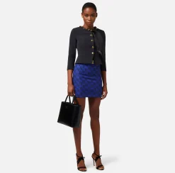 Elisabetta Franchi Minigonna In Crepe Stretch Stampa Logo^ Gonne