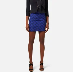 Elisabetta Franchi Minigonna In Crepe Stretch Stampa Logo^ Gonne
