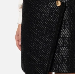 Elisabetta Franchi Minigonna In Rafia Jacquard Con Logo Lurex^ Gonne