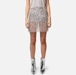 Elisabetta Franchi Minigonna In Tulle Ricamato^ Gonne