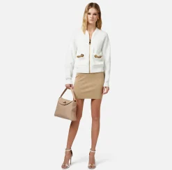 Elisabetta Franchi Minigonna In Viscosa Con Lettering In Strass^ Gonne