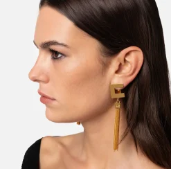 Elisabetta Franchi Orecchini Logo Con Nappine Pendenti^ Mostra Tutti