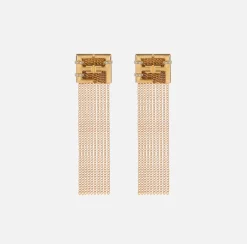 Elisabetta Franchi Orecchini Logo Con Nappine Pendenti E Strass^ Mostra Tutti