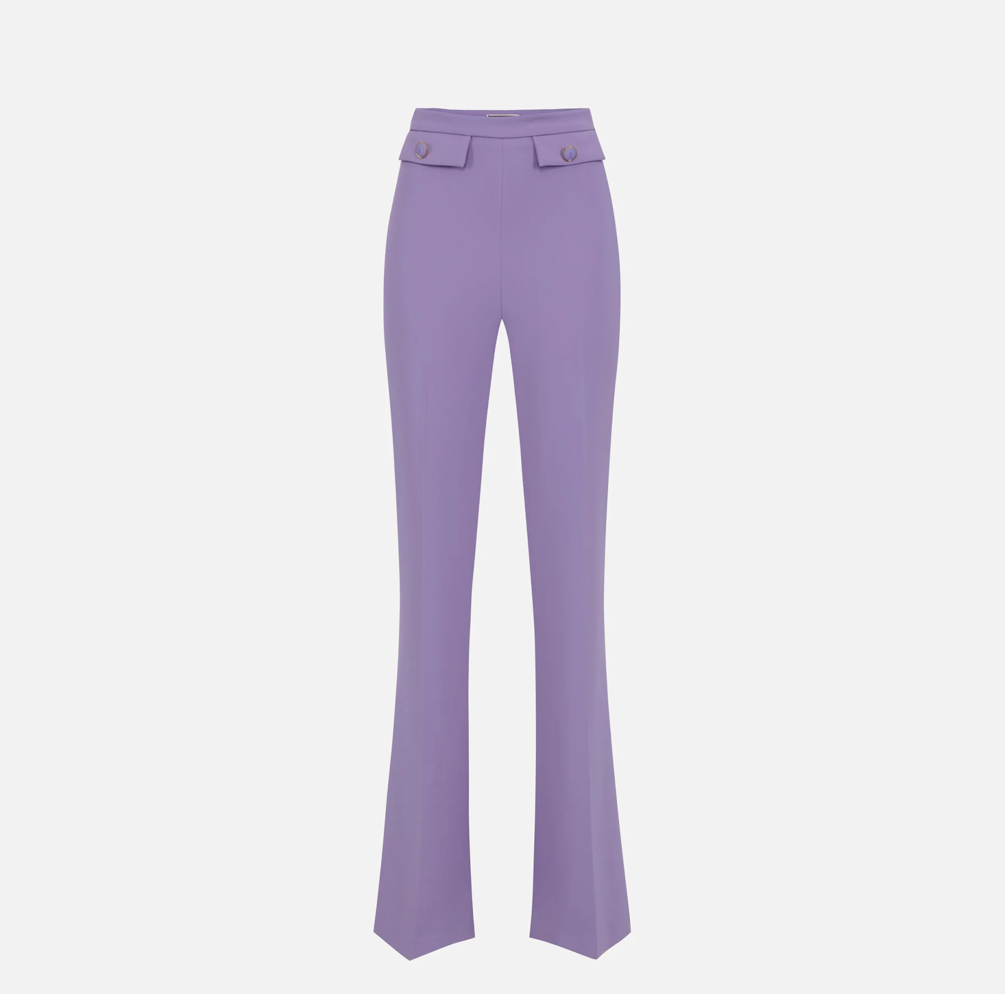 Elisabetta Franchi Pantalone A Palazzo In Crepe Stretch Con Patte^ Pantaloni E Shorts