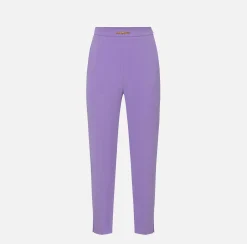 Elisabetta Franchi Pantalone Dritto In Crepe Con Morsetto^ Pantaloni E Shorts