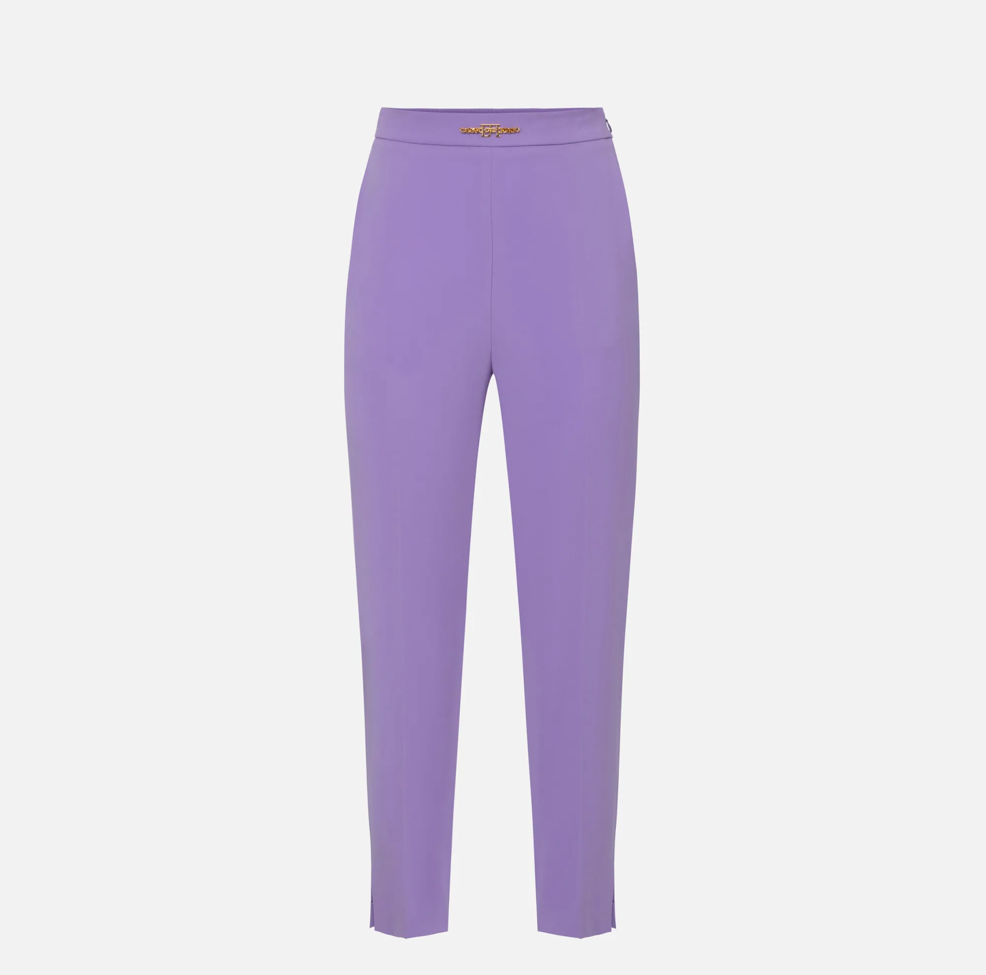 Elisabetta Franchi Pantalone Dritto In Crepe Con Morsetto^ Pantaloni E Shorts