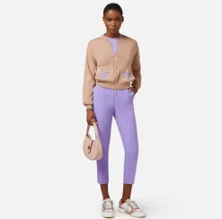 Elisabetta Franchi Pantalone Dritto In Crepe Con Morsetto^ Pantaloni E Shorts