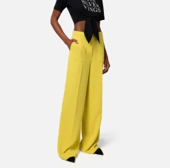 Elisabetta Franchi Pantalone Dritto In Crepe Con Etichetta Logo^ Tailleur