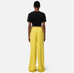 Elisabetta Franchi Pantalone Dritto In Crepe Con Etichetta Logo^ Tailleur