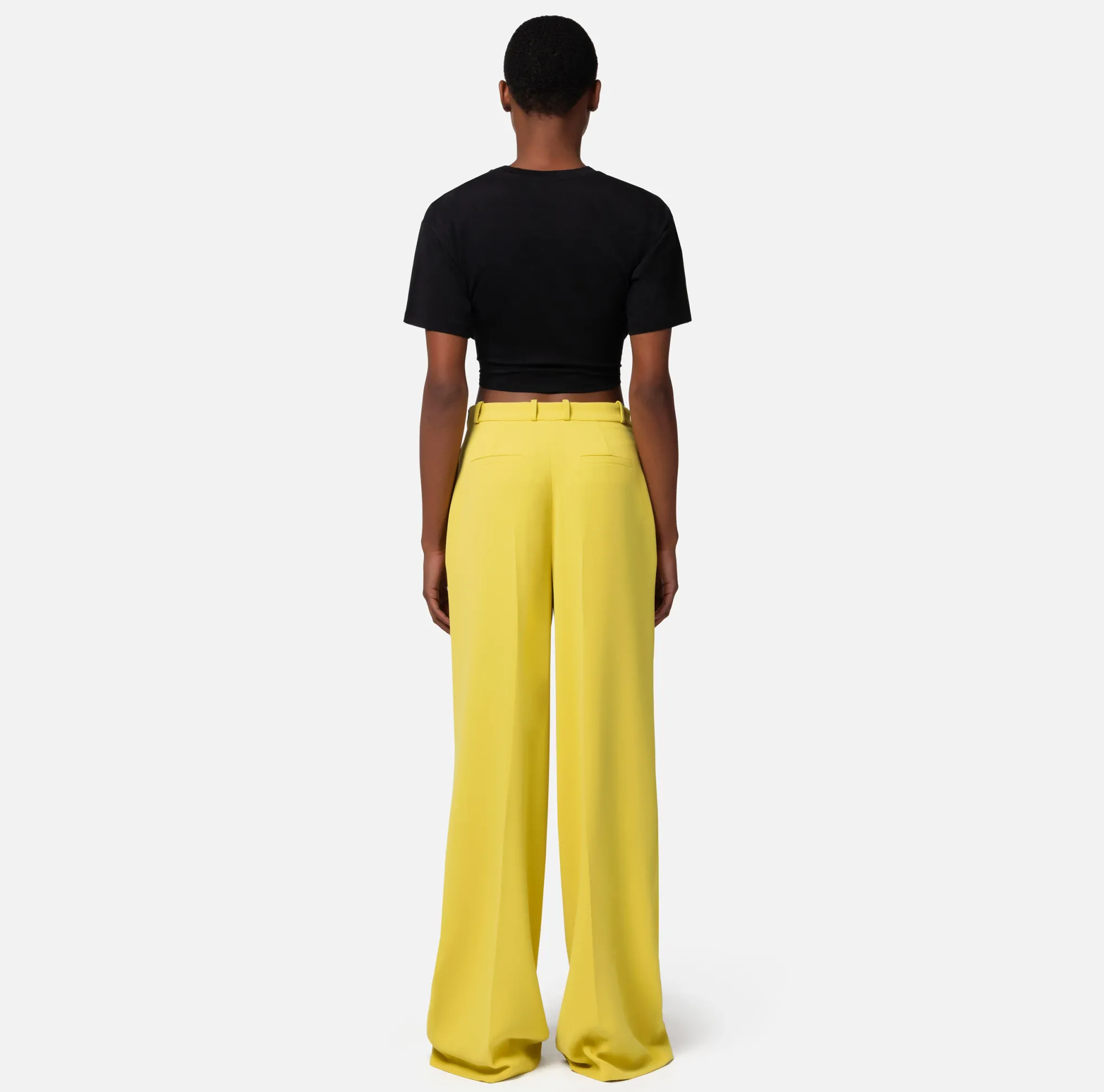 Elisabetta Franchi Pantalone Dritto In Crepe Con Etichetta Logo^ Tailleur