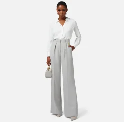 Elisabetta Franchi Pantalone Dritto In Crepe Fermo Con Pinces^ Pantaloni E Shorts