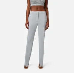 Elisabetta Franchi Pantalone Dritto In Crepe Leggero Con Spacchi^ Pantaloni E Shorts