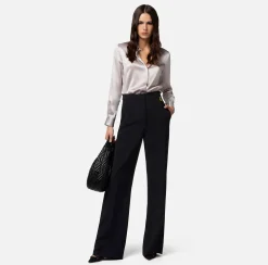Elisabetta Franchi Pantalone Dritto In Crepe Leggero Con Charms^ Pantaloni E Shorts