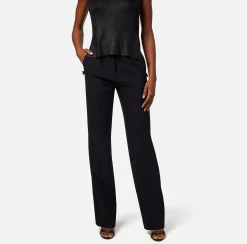 Elisabetta Franchi Pantalone Dritto In Crepe Leggero Con Banda In Raso^ Pantaloni E Shorts