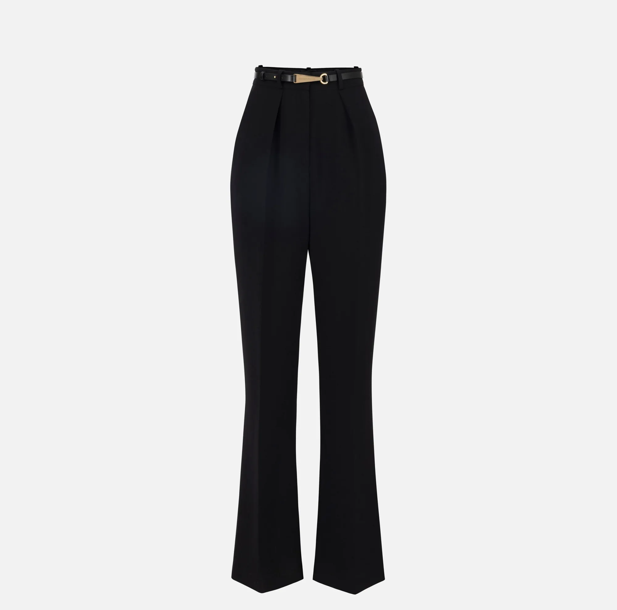 Elisabetta Franchi Pantalone Dritto In Crepe Leggero Con Moschettone^ Pantaloni E Shorts