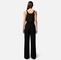 Elisabetta Franchi Pantalone Dritto In Crepe Leggero Con Moschettone^ Pantaloni E Shorts