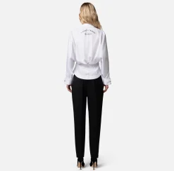 Elisabetta Franchi Pantalone Dritto In Fresco Lana Con Pinces^ Pantaloni E Shorts