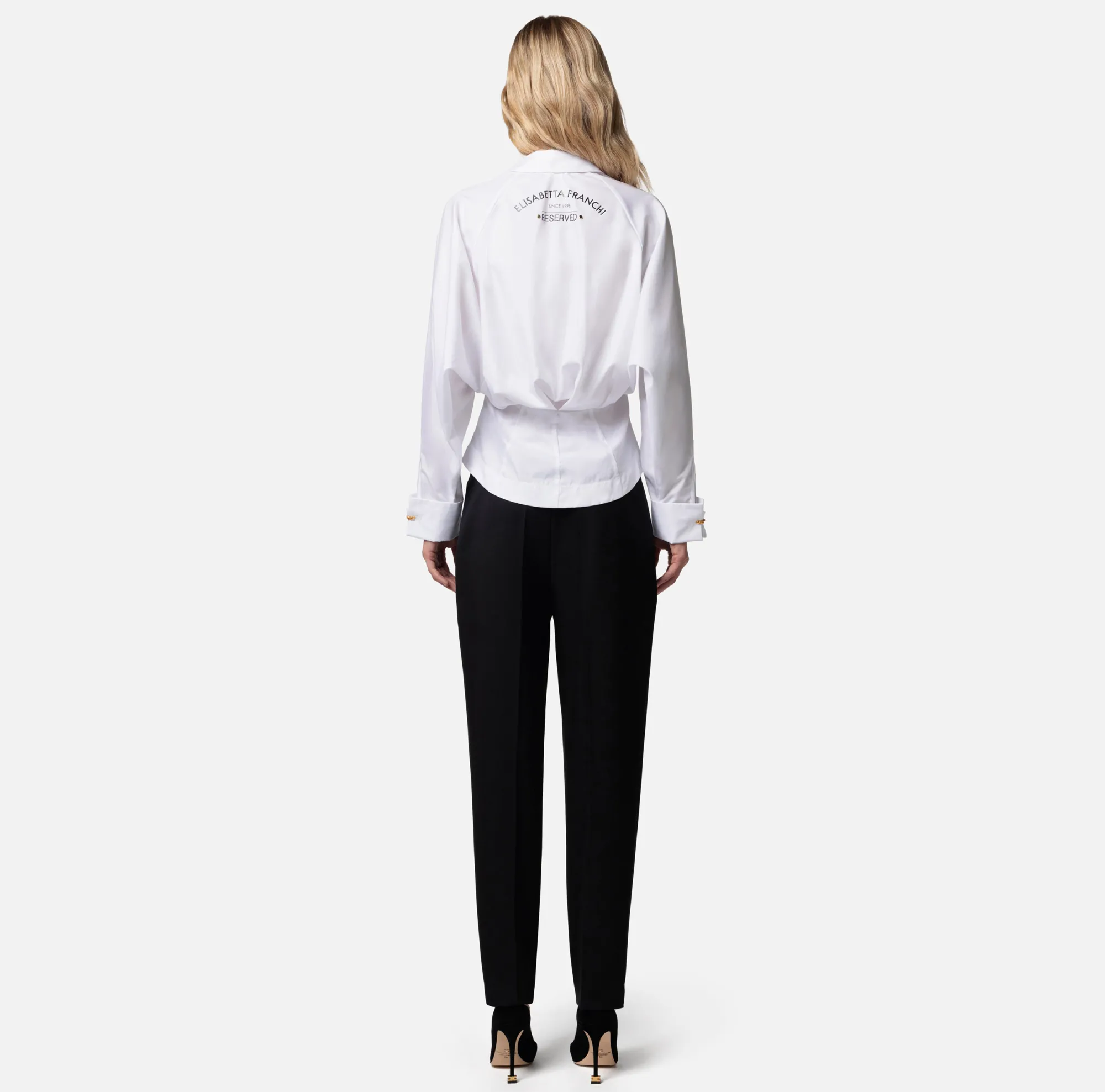Elisabetta Franchi Pantalone Dritto In Fresco Lana Con Pinces^ Pantaloni E Shorts