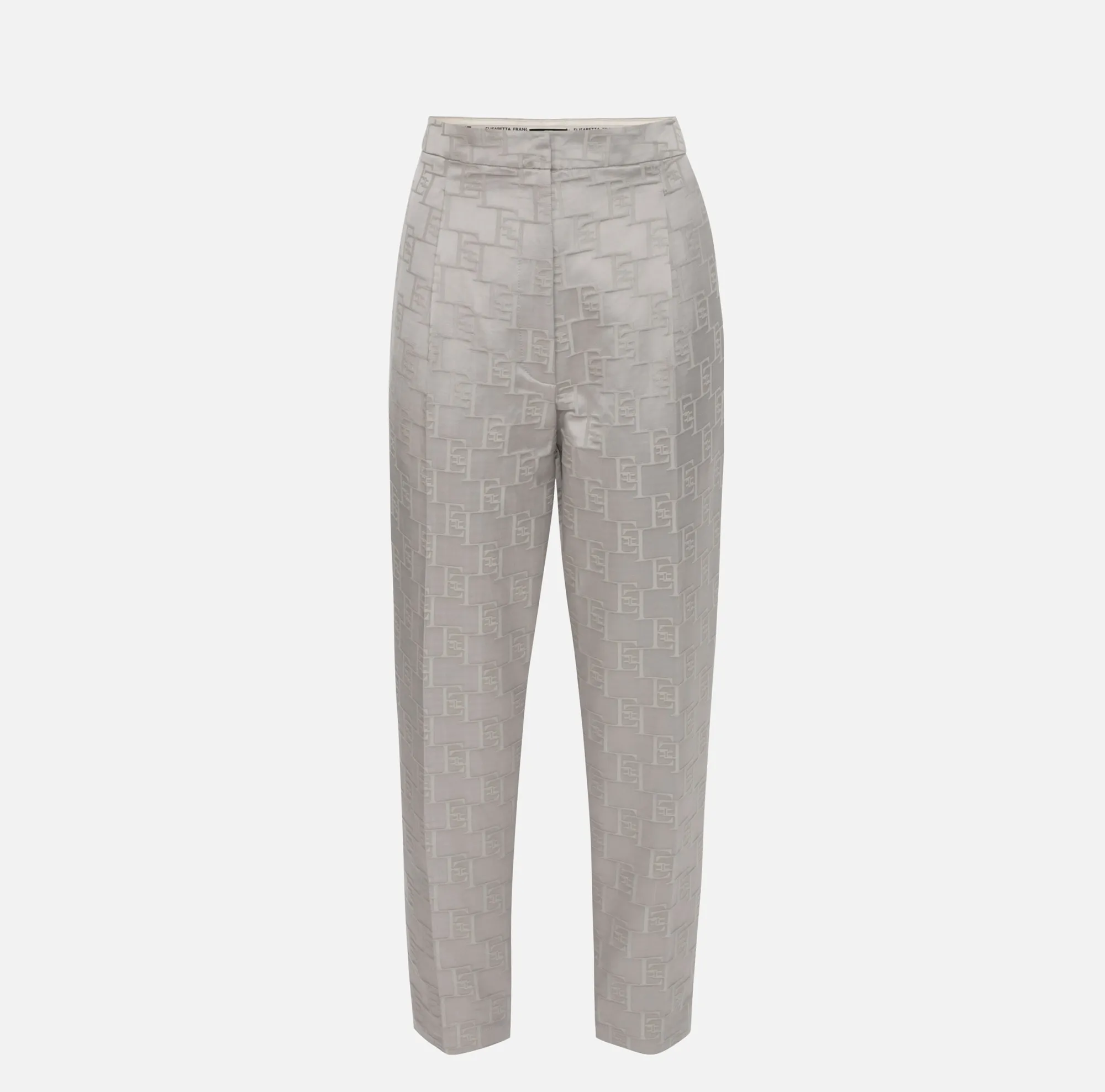 Elisabetta Franchi Pantalone Dritto In Raso Jacquard Con Pinces^ Pantaloni E Shorts