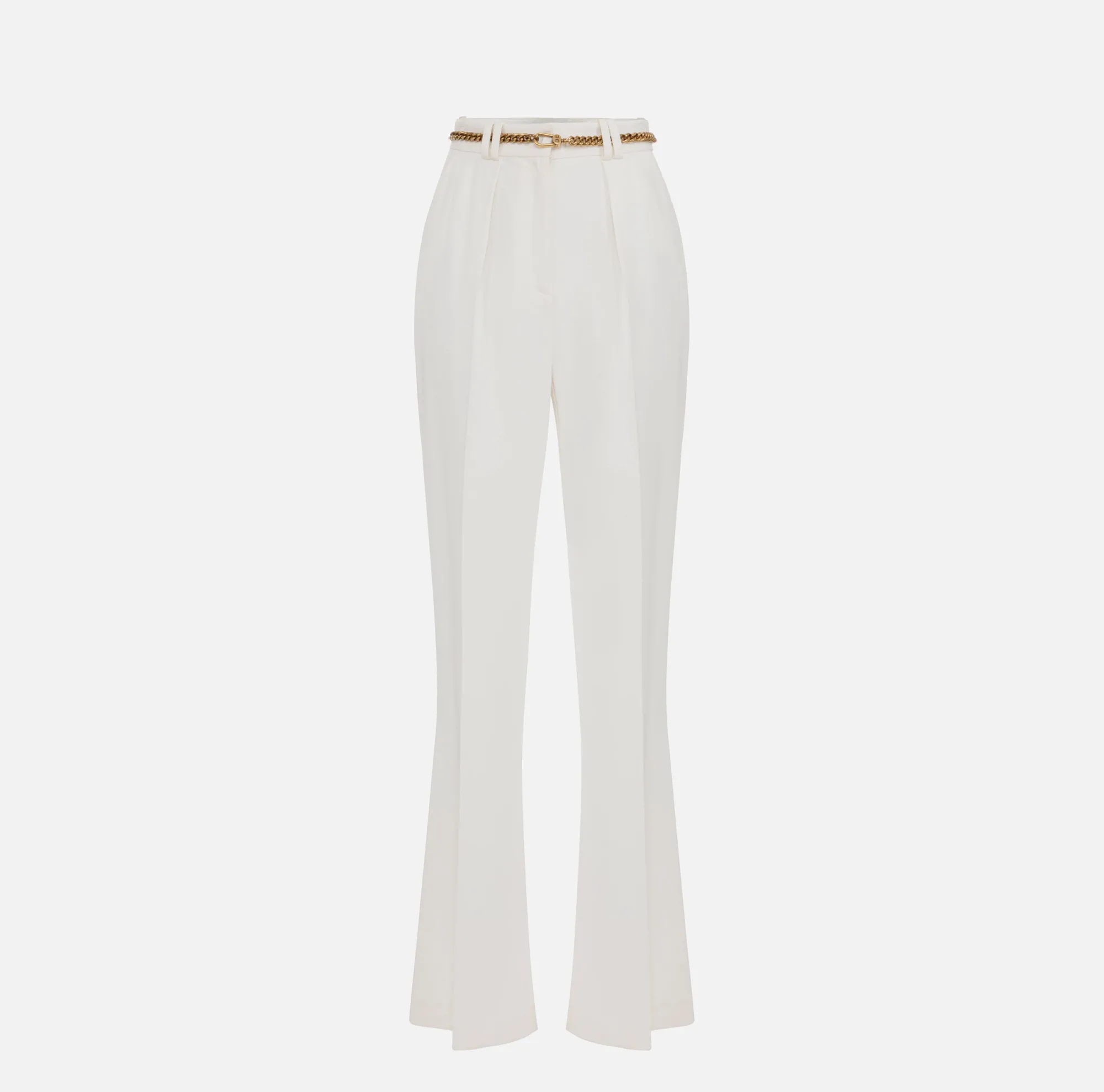 Elisabetta Franchi Pantalone Dritto In Viscosa Con Cintura^ Pantaloni E Shorts