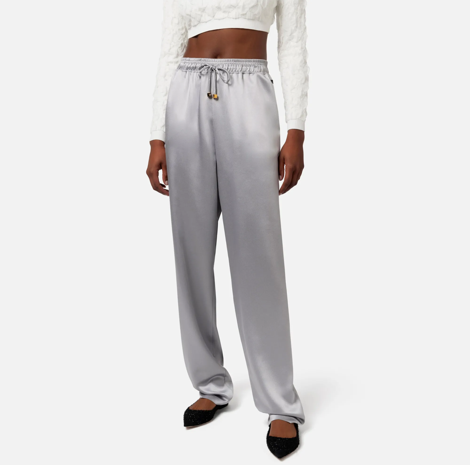 Elisabetta Franchi Pantalone Jogger In Crepe Di Raso^ Pantaloni E Shorts