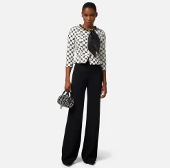 Elisabetta Franchi Pantalone Palazzo In Crepe Fluido Con Cintura^ Pantaloni E Shorts