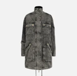Elisabetta Franchi Parka Over In Denim^ Giacche & Trench