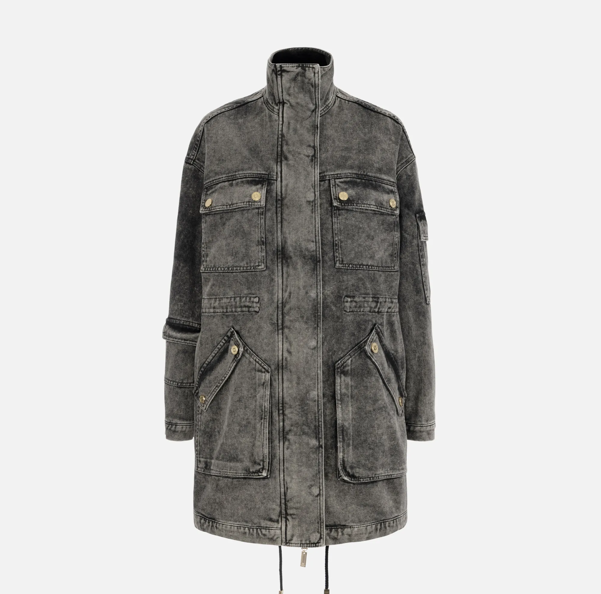 Elisabetta Franchi Parka Over In Denim^ Giacche & Trench
