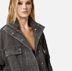 Elisabetta Franchi Parka Over In Denim^ Giacche & Trench