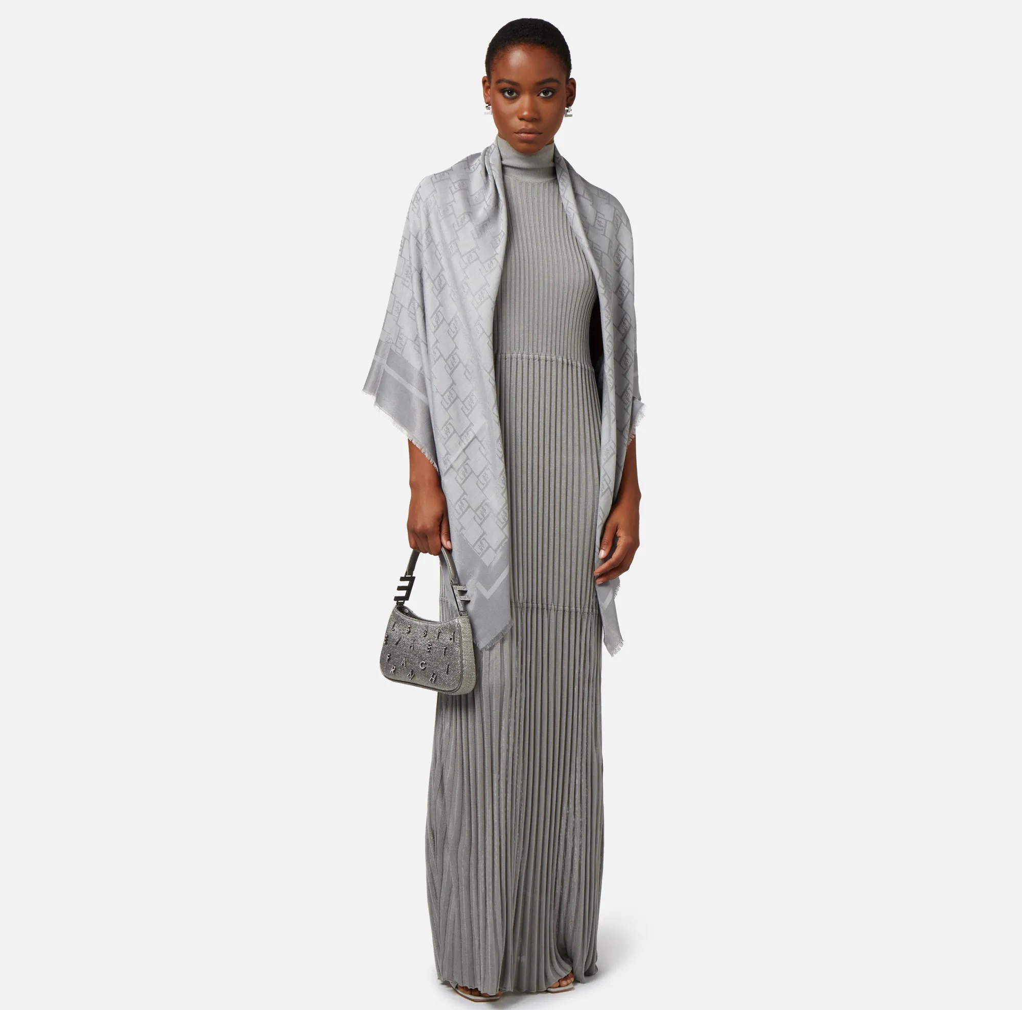 Elisabetta Franchi Pashmina In Viscosa Lurex Jacquard^ Mostra Tutti