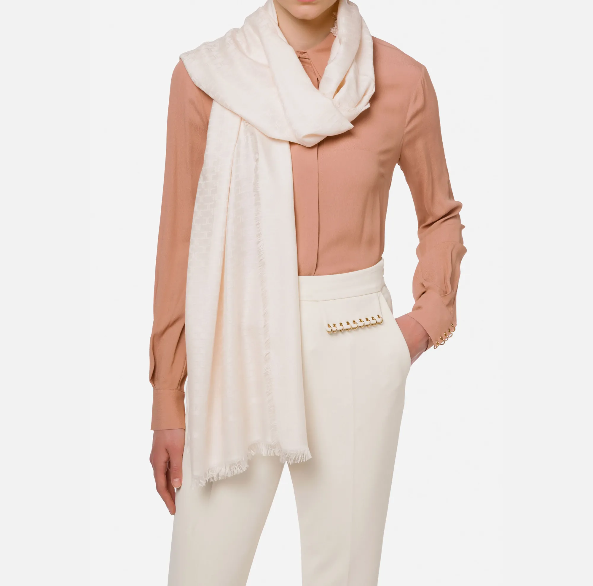 Elisabetta Franchi Pashmina With Logo Print^ Sciarpe