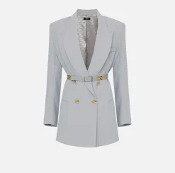 Elisabetta Franchi Robe-Manteau In Crepe Con Cintura^ Abiti