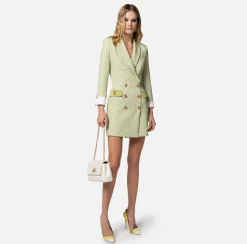 Elisabetta Franchi Robe Manteau In Crepe Stretch Stampa Logo^ Abiti