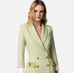 Elisabetta Franchi Robe Manteau In Crepe Stretch Stampa Logo^ Abiti