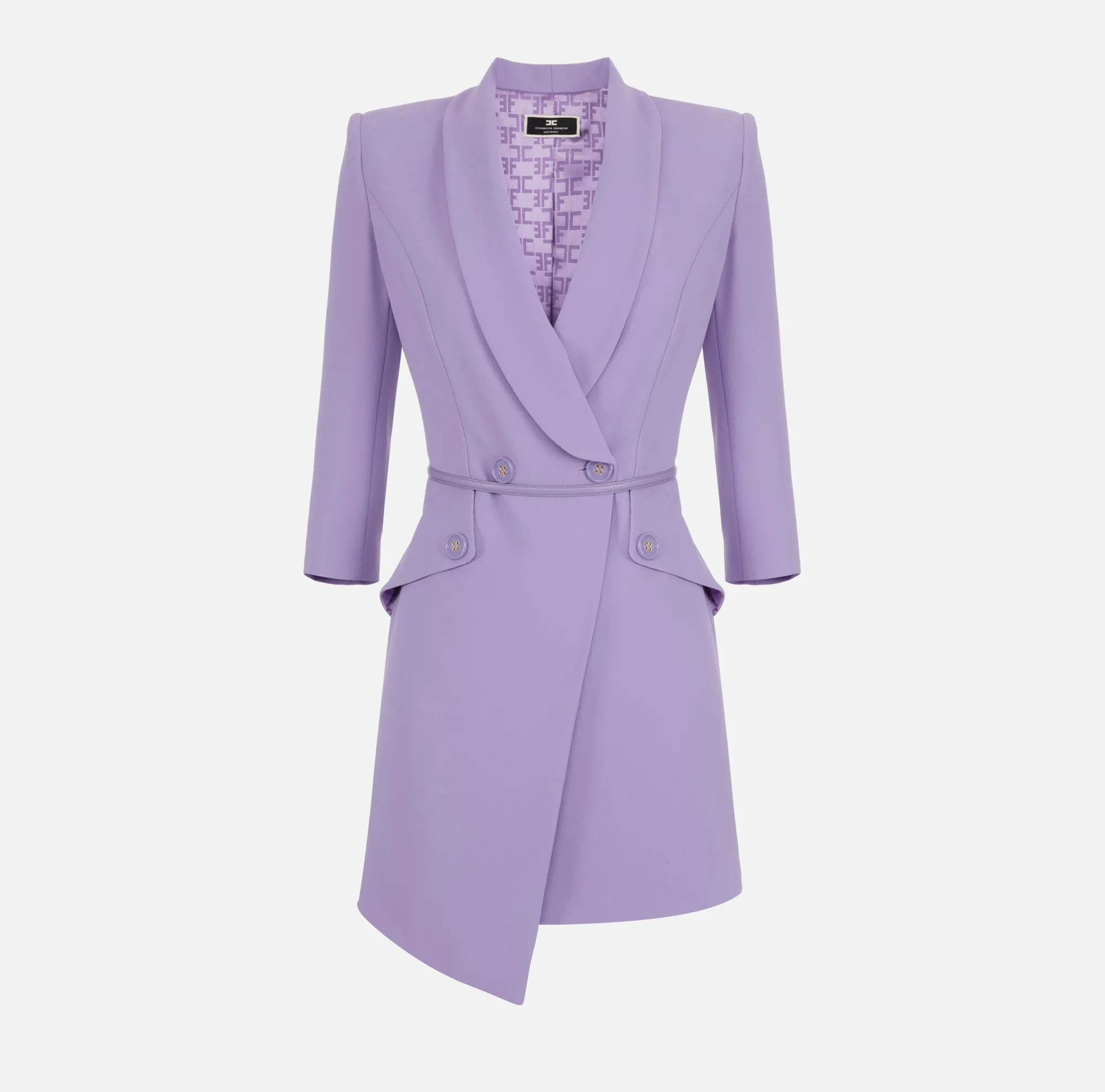 Elisabetta Franchi Robe Manteau In Crepe Stretch Asimmetrico^ Abiti