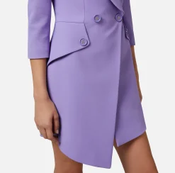 Elisabetta Franchi Robe Manteau In Crepe Stretch Asimmetrico^ Abiti