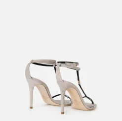 Elisabetta Franchi Sandali In Camoscio Con T-Bar^ Sandali