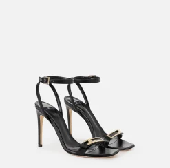 Elisabetta Franchi Sandali In Pelle Con Placca Logo^ Sandali