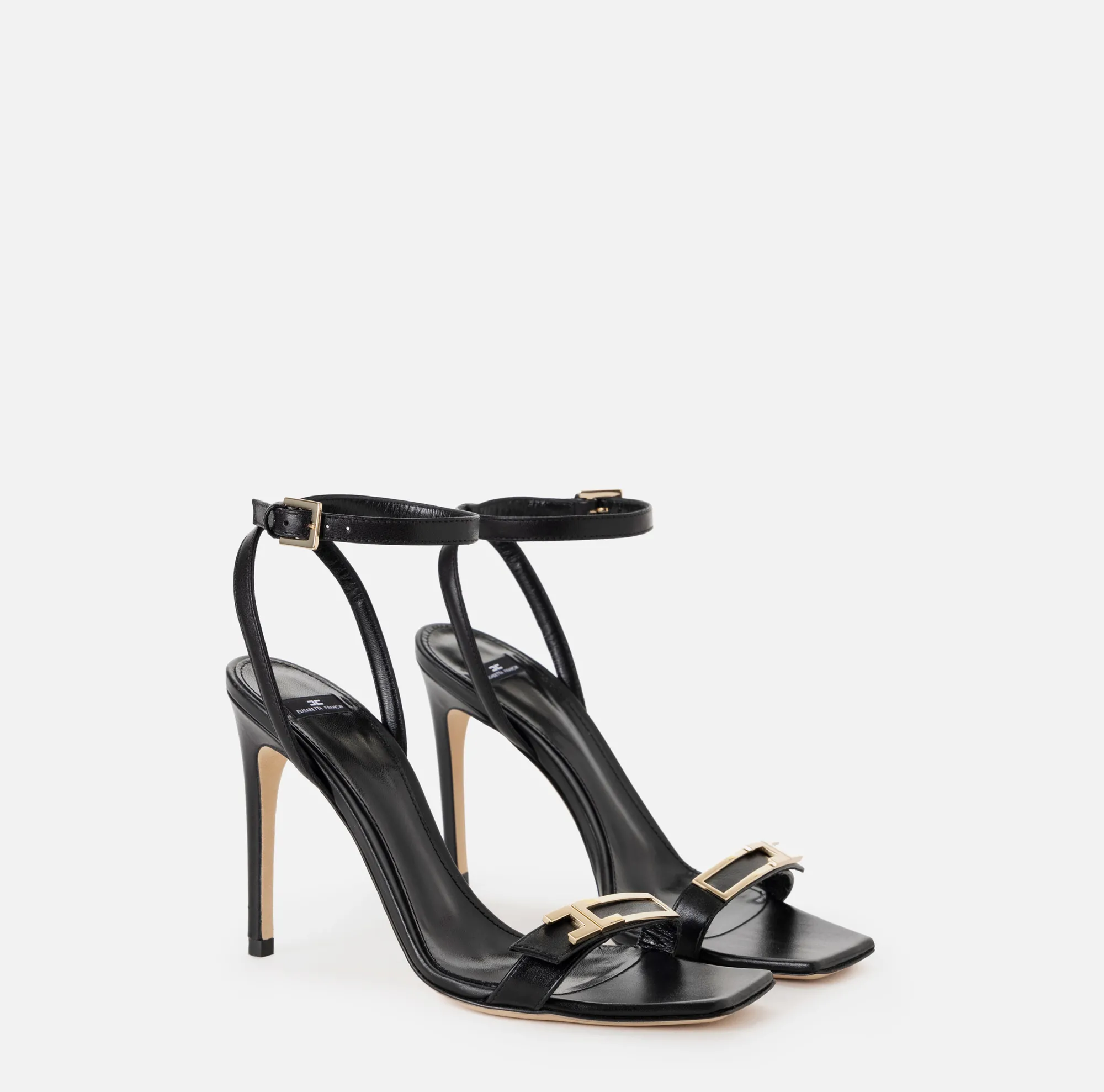 Elisabetta Franchi Sandali In Pelle Con Placca Logo^ Sandali