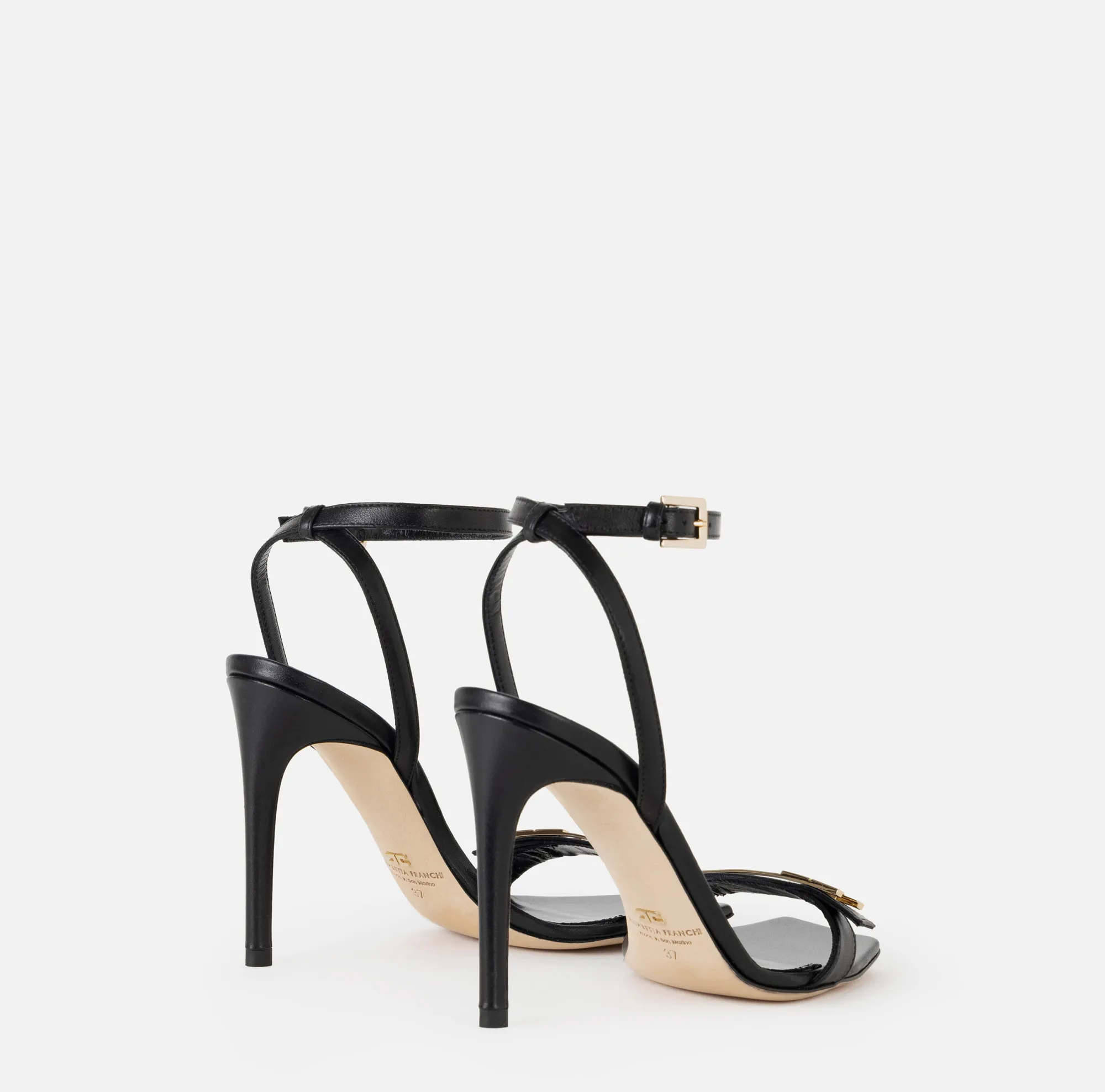 Elisabetta Franchi Sandali In Pelle Con Placca Logo^ Sandali