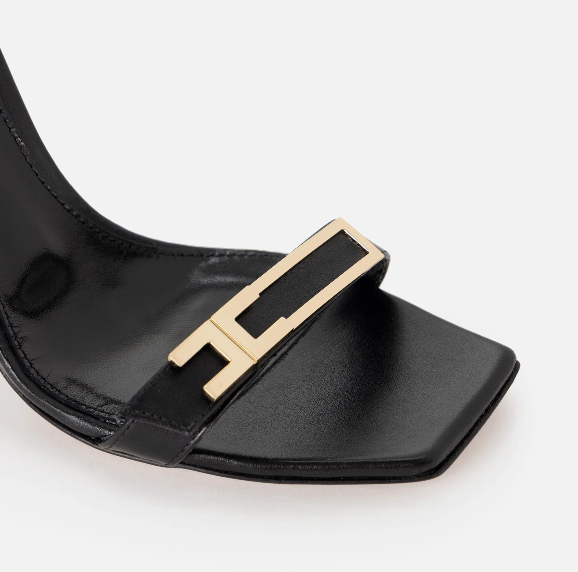 Elisabetta Franchi Sandali In Pelle Con Placca Logo^ Sandali