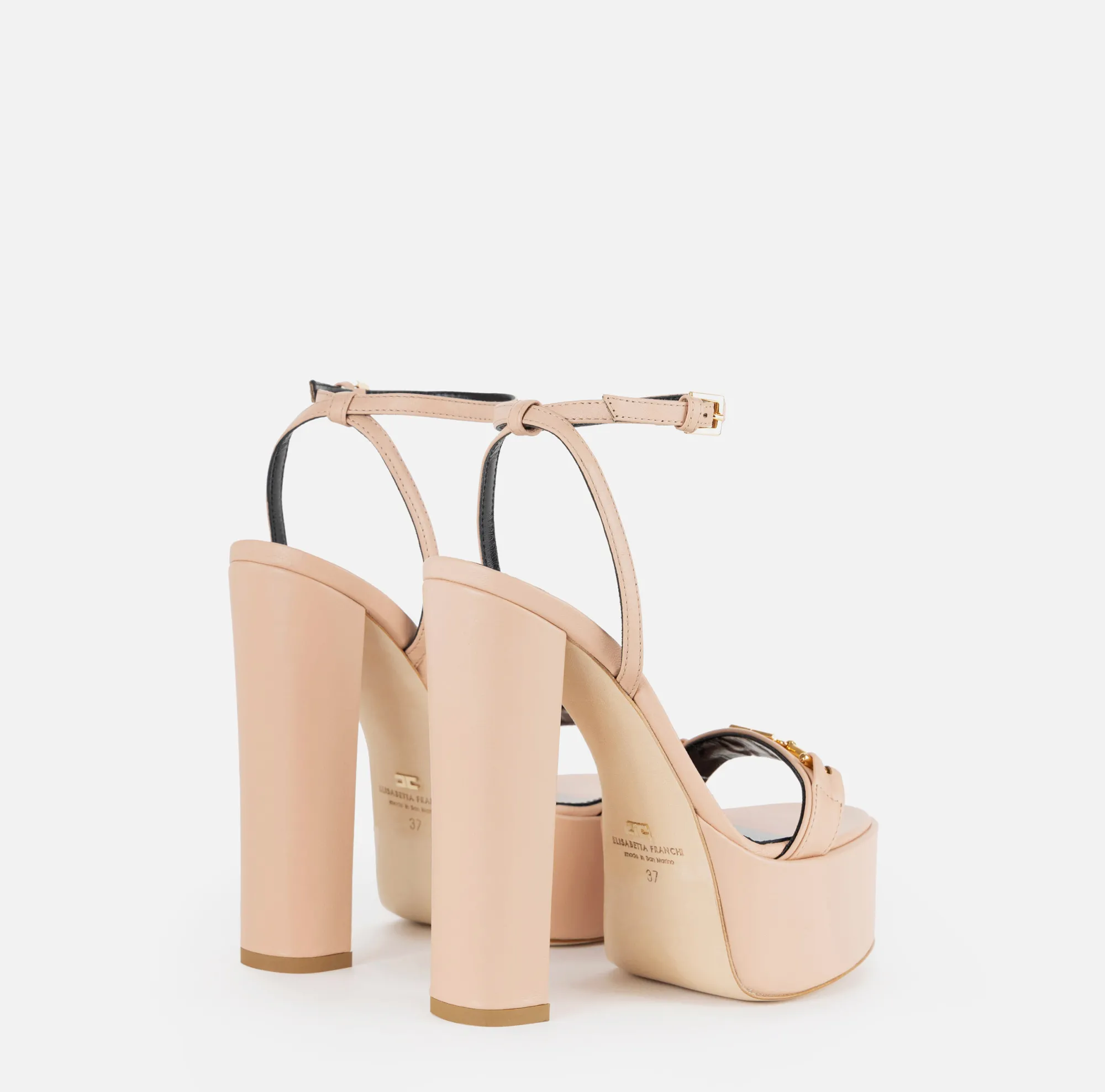 Elisabetta Franchi Sandali In Pelle Con Plateau^ Sandali